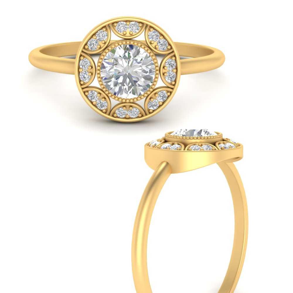 bezel-set-art-deco-round-lab diamond-engagement-ring-in-FD10049RORANGLE3-NL-YG