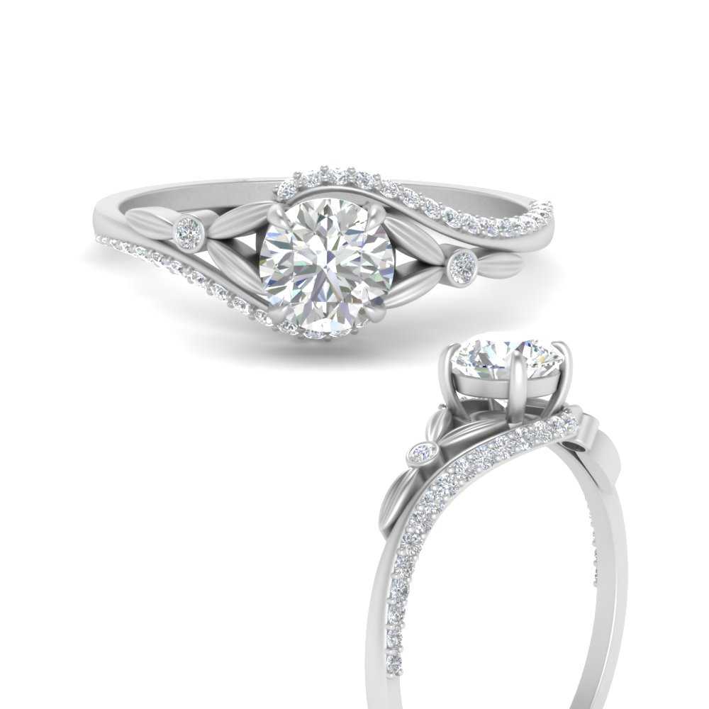 swirl-floral-round-halo-moissanite-engagement-ring-in-FD10054RORANGLE3-NL-WG