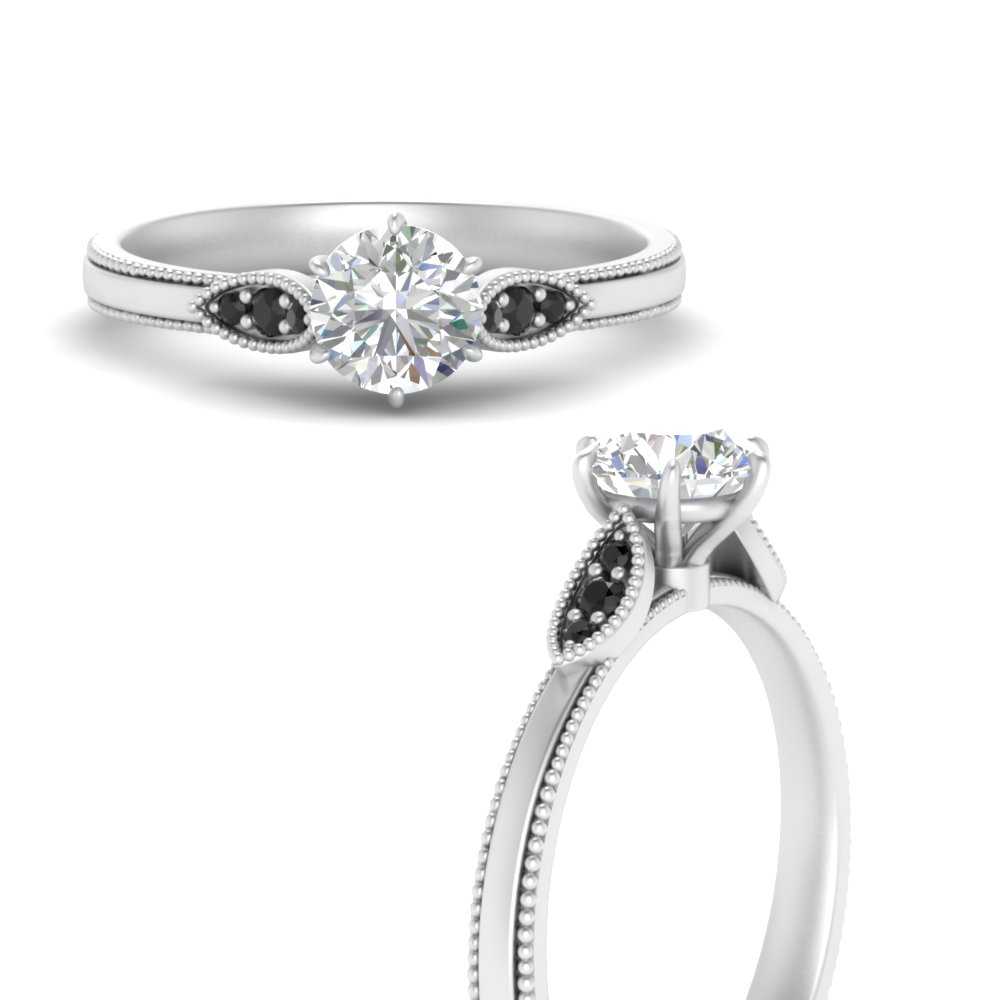 milgrain-simple-round-cut-black-diamond-engagement-ring-in-FD10070RORGBLACKANGLE3-NL-WG