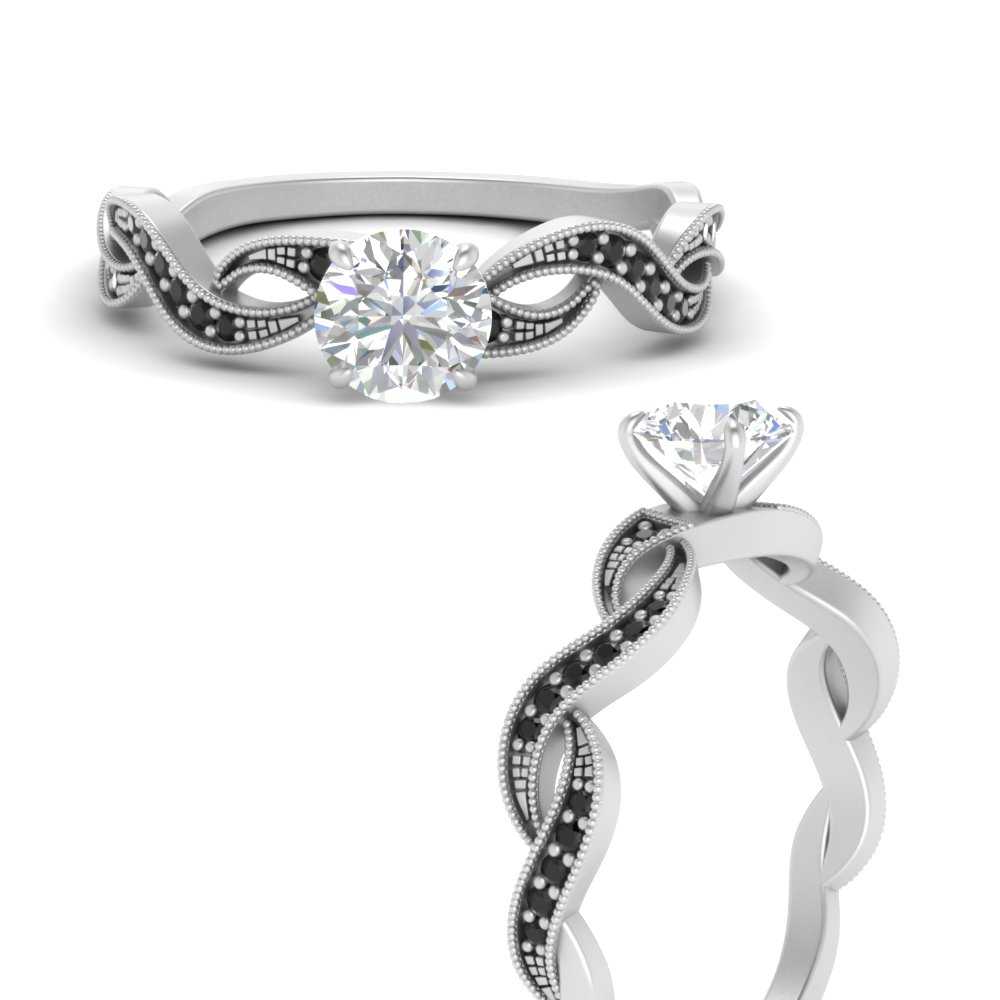 Infinity round brilliant diamond ring in platinum