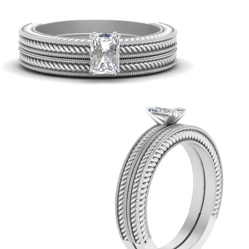 radiant-cut-rope-etched-diamond-wedding-ring-set-in-FD10212RAANGLE3-NL-WG