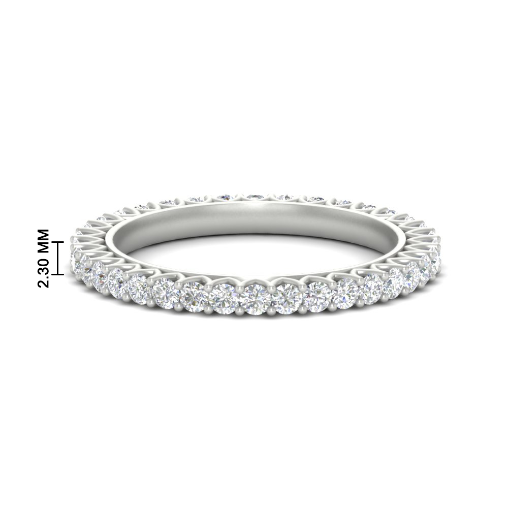 0.75 Ct. Diamond Classic Round Eternity Band with 14K White Gold White Diamond