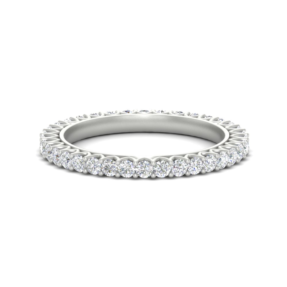 0.75 Ct. Diamond Classic Round Eternity Band with 14K White Gold White Diamond