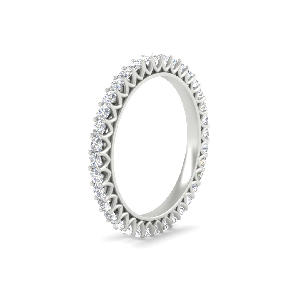 0.75 Ct. Diamond Classic Round Eternity Band with 14K White Gold White Diamond