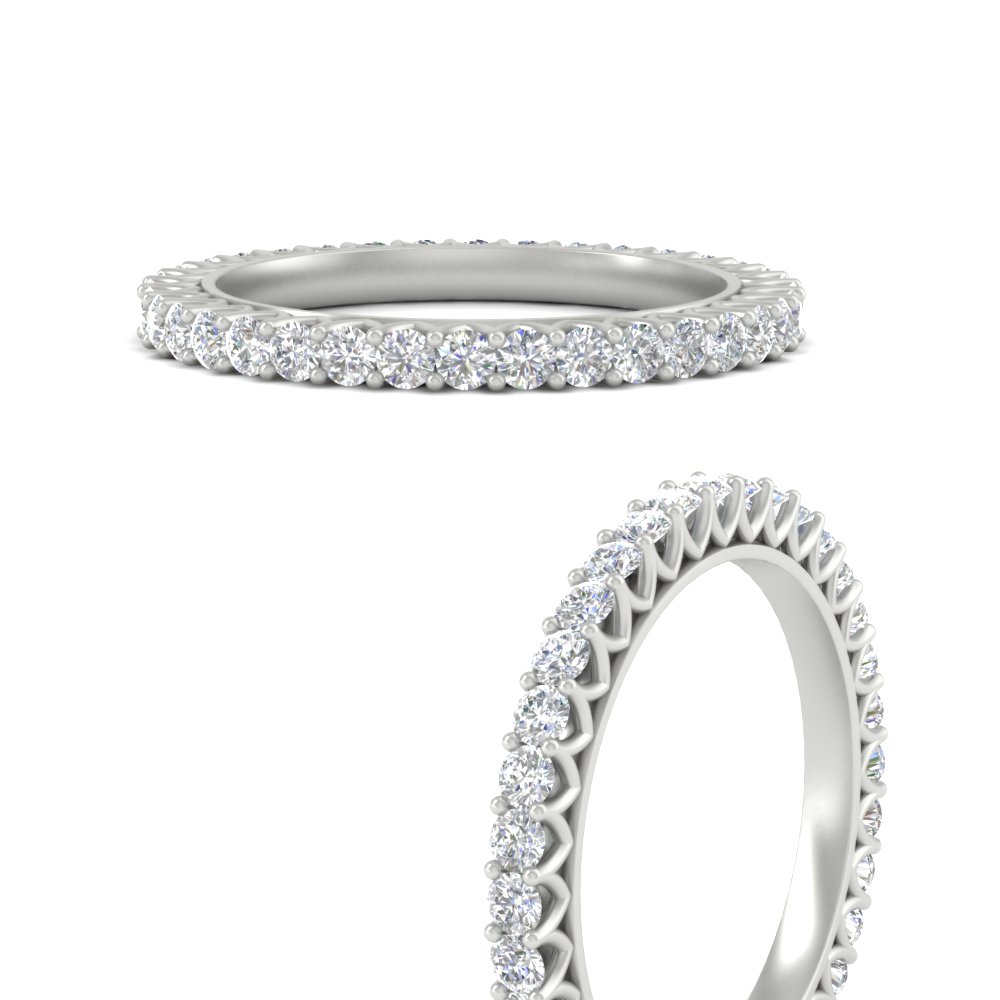 0.75 Ct. Diamond Classic Round Eternity Band with 14K White Gold White Diamond