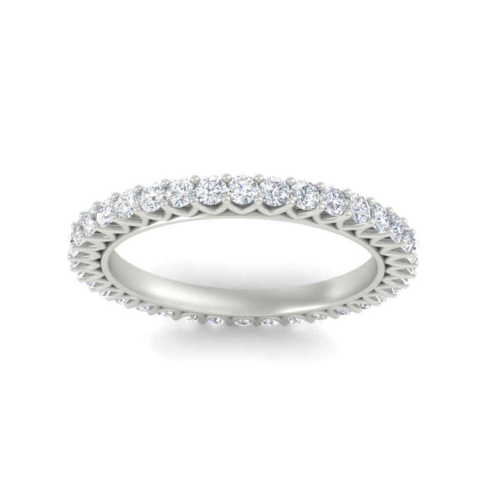 0.75 Ct. Diamond Classic Round Eternity Band with 14K White Gold White Diamond