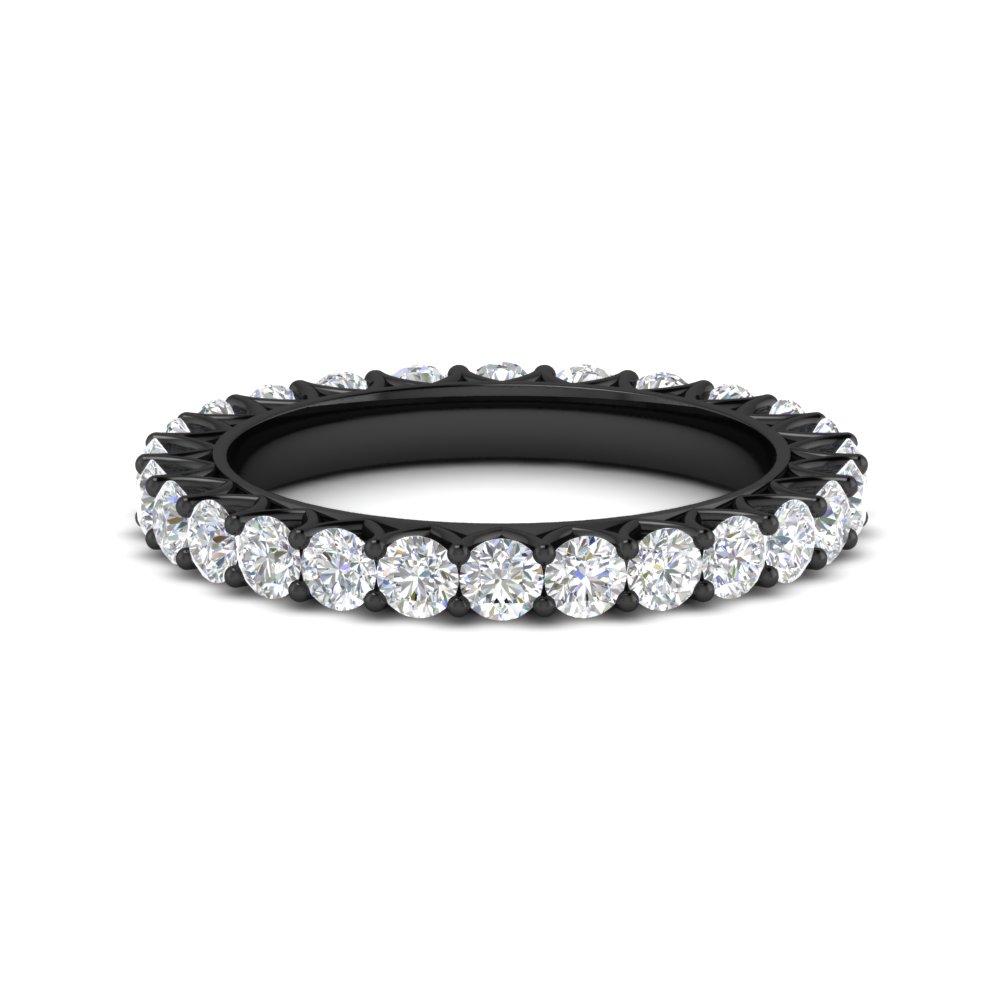 Classic 1.50 Ct. Round Cut Black Gold Band with 14K Black Gold White Diamond