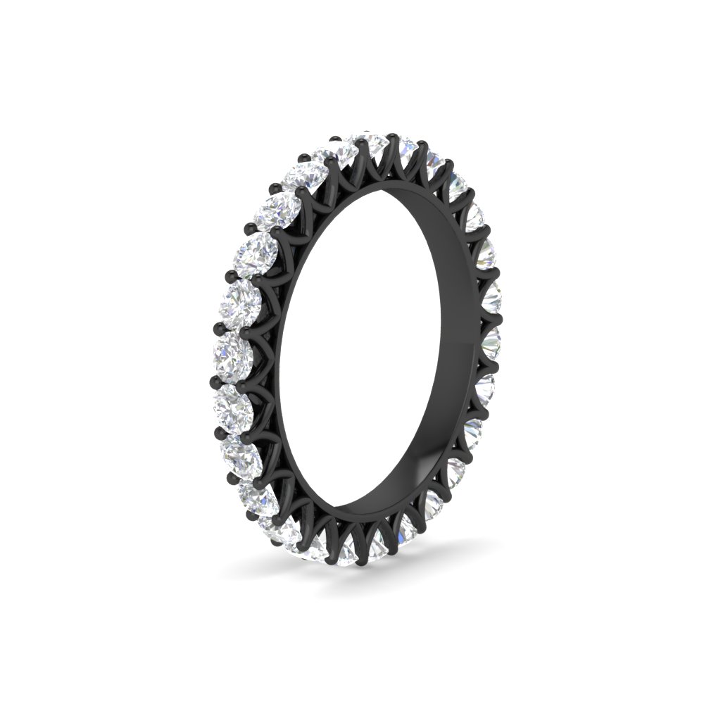 Classic 1.50 Ct. Round Cut Black Gold Band with 14K Black Gold White Diamond