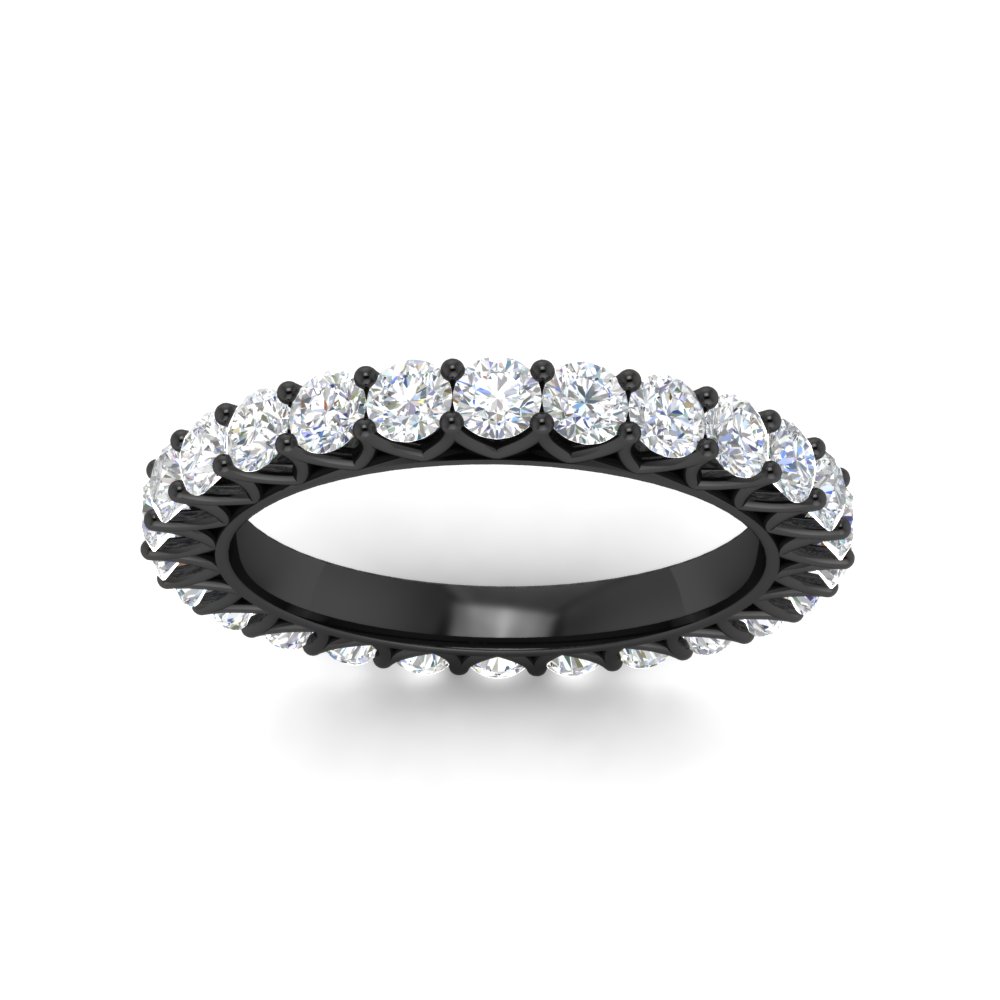Classic 1.50 Ct. Round Cut Black Gold Band with 14K Black Gold White Diamond