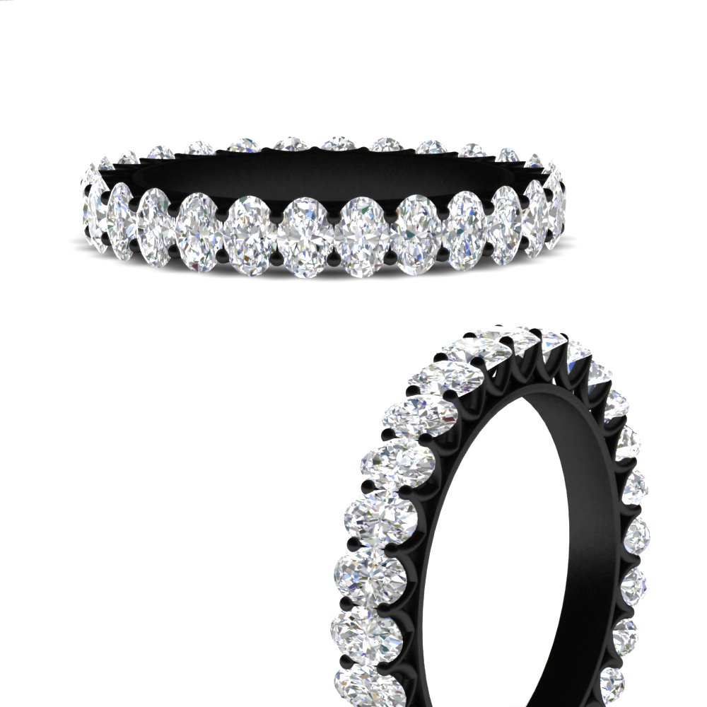 2 carat oval diamond eternity wedding band in black gold FD 10247OVBANGLE3 2.00CT NL BG
