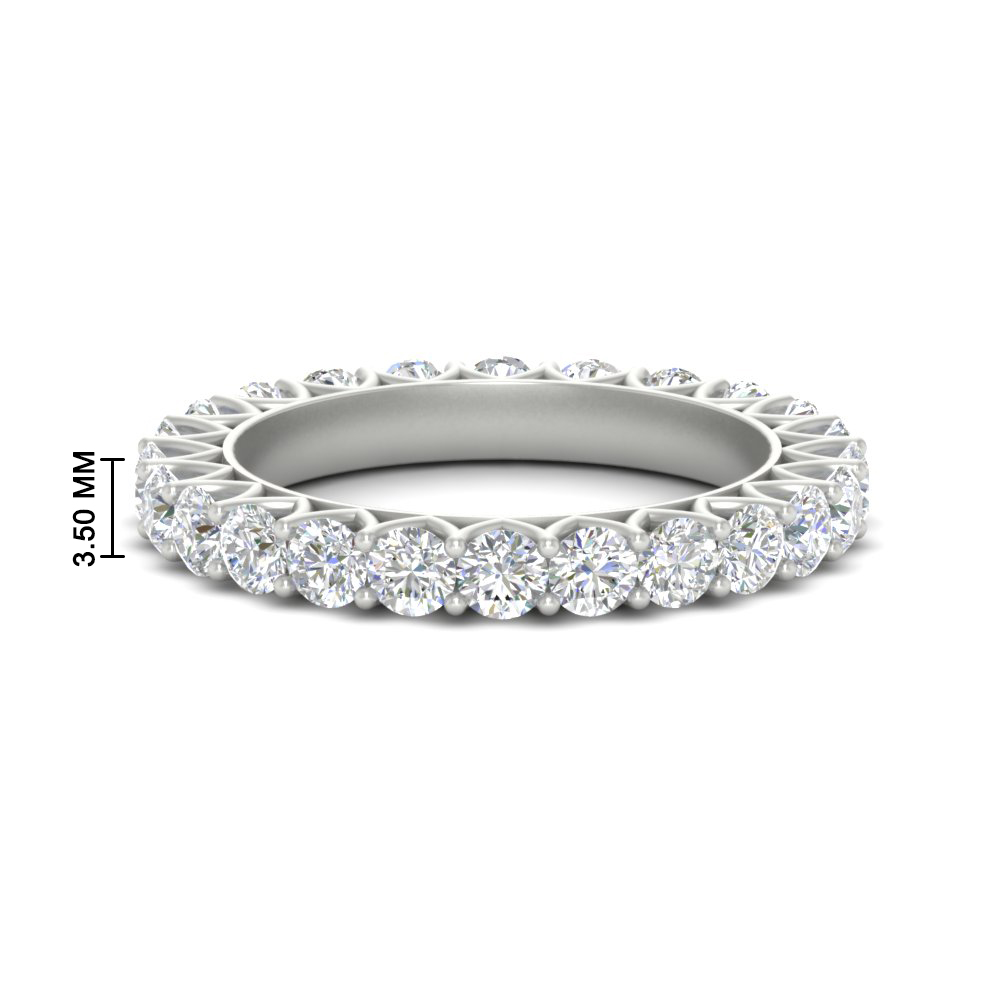 2 Carat Wedding Band Anniversary Round Ring with 14K White Gold White Diamond