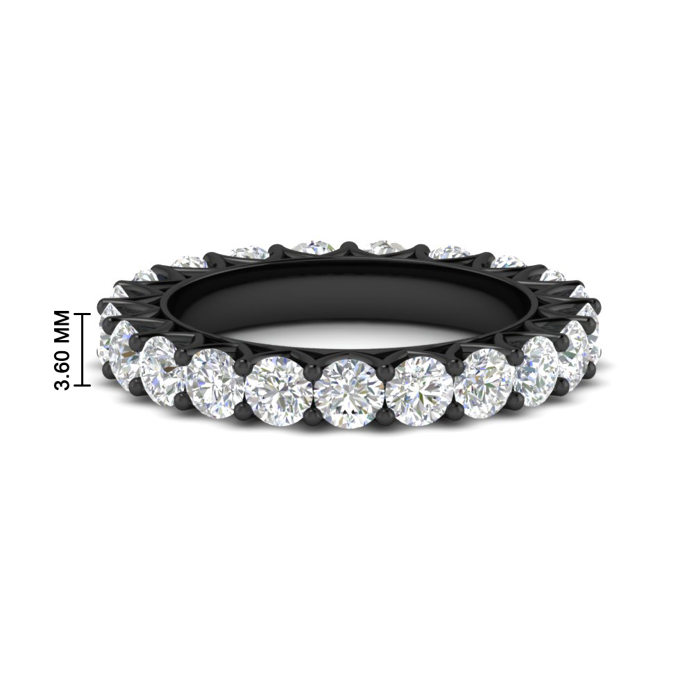 Classic 3 Ct. Round Cut Black Gold Band with 14K Black Gold White Diamond