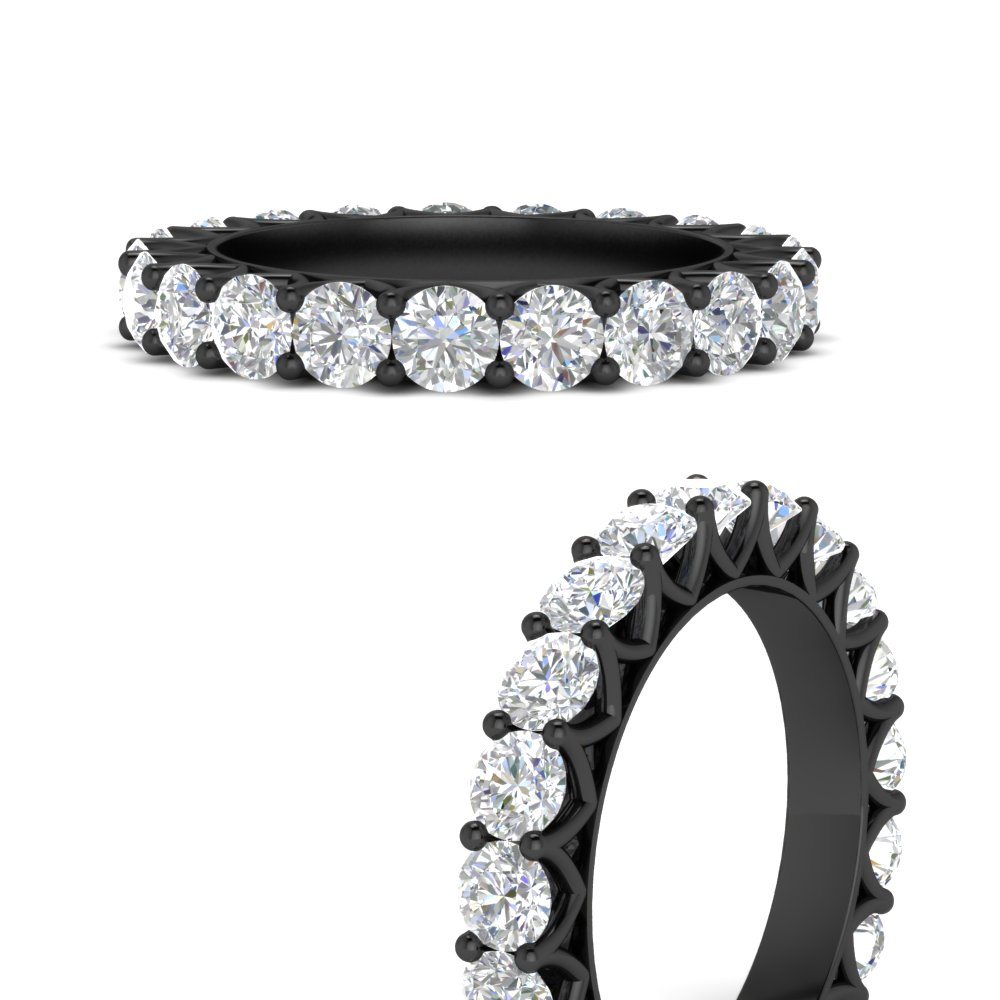 Classic 3 Ct. Round Cut Black Gold Band with 14K Black Gold White Diamond