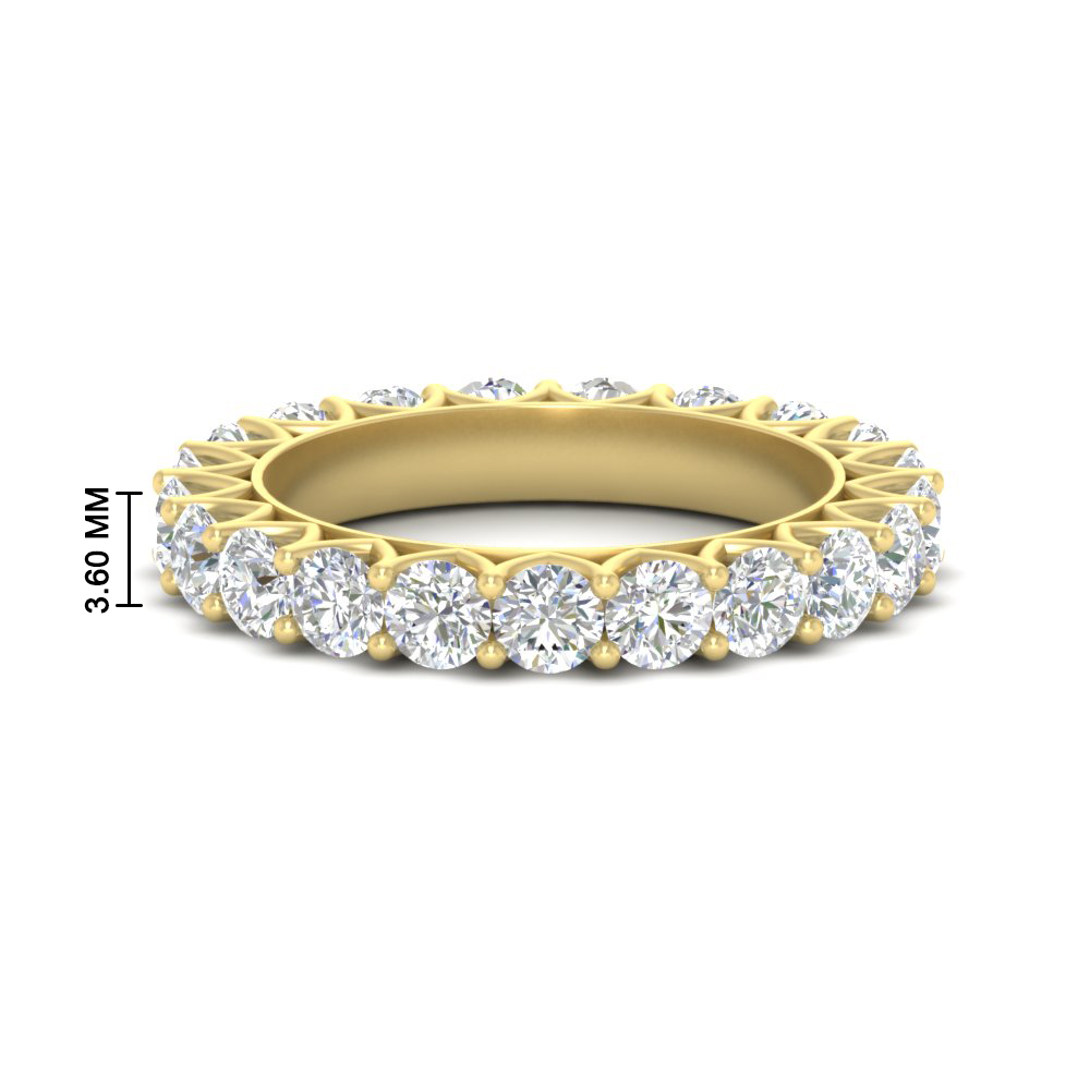 3 Ct. Round Diamond Classic Eternity Anniversary Band with 14K Yellow Gold White Diamond