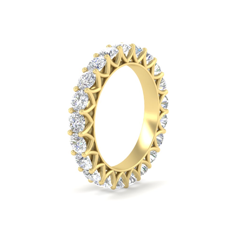 3 Ct. Round Diamond Classic Eternity Anniversary Band with 14K Yellow Gold White Diamond