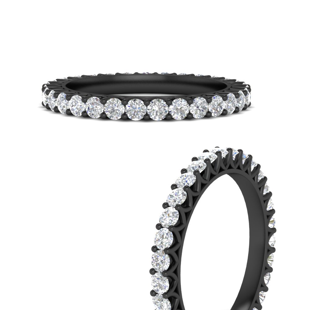 Classic 1 Ct. Round Diamond Black Gold Band with 14K Black Gold White Diamond