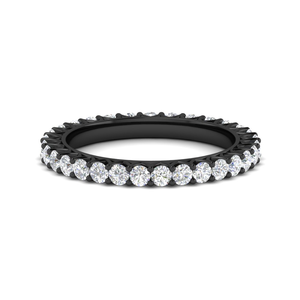 Classic 1 Ct. Round Diamond Black Gold Band with 14K Black Gold White Diamond