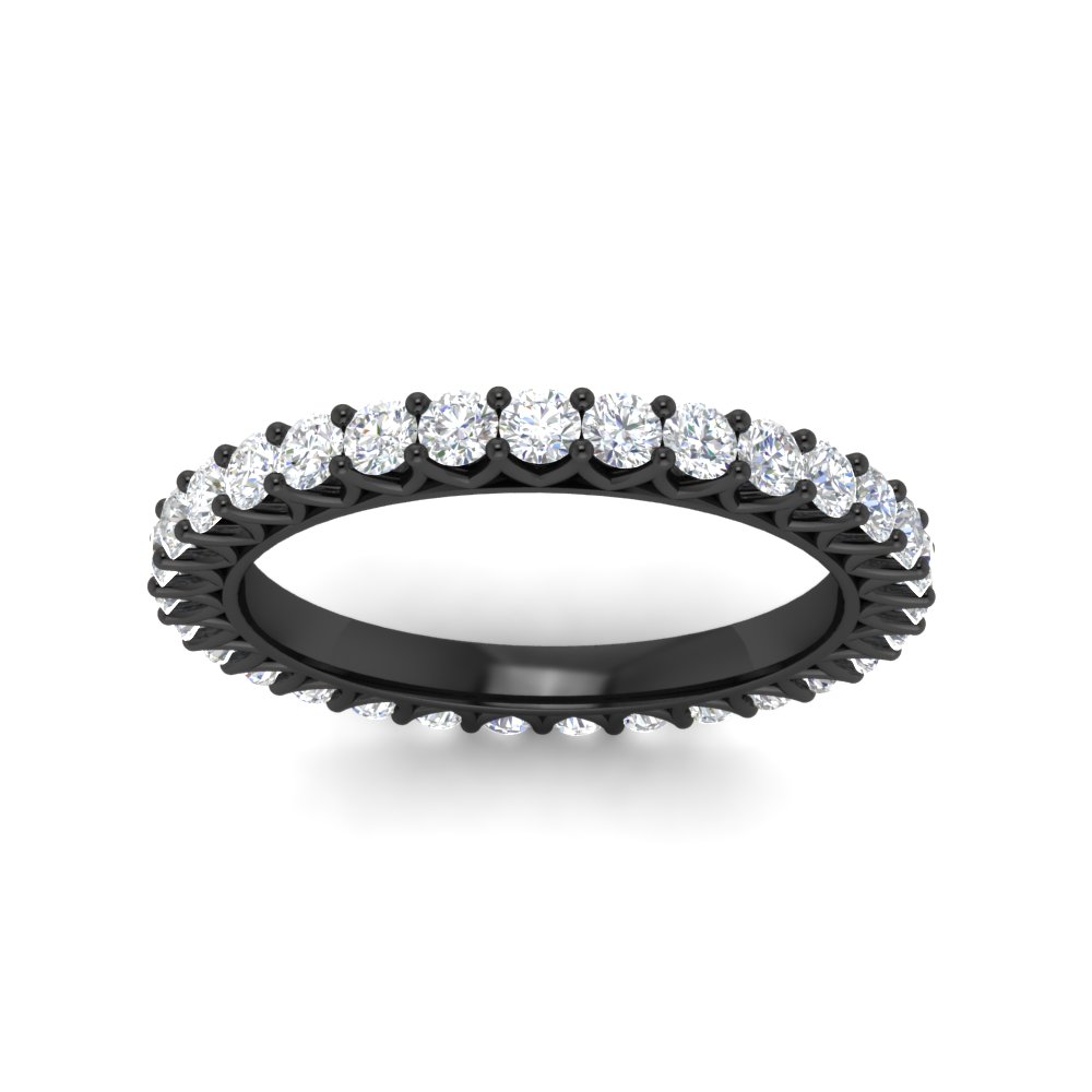 Classic 1 Ct. Round Diamond Black Gold Band with 14K Black Gold White Diamond