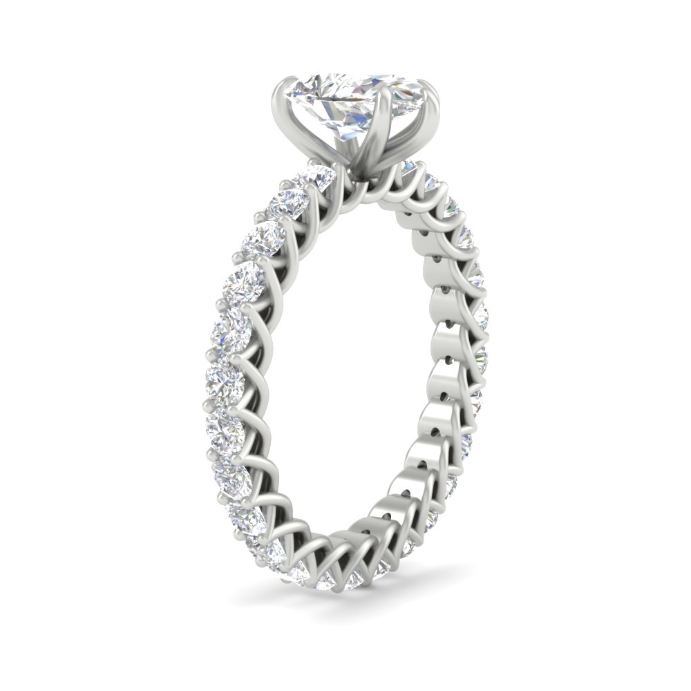 3 Carat Pear Diamond Trellis Wedding Ring with 14K White Gold White Diamond