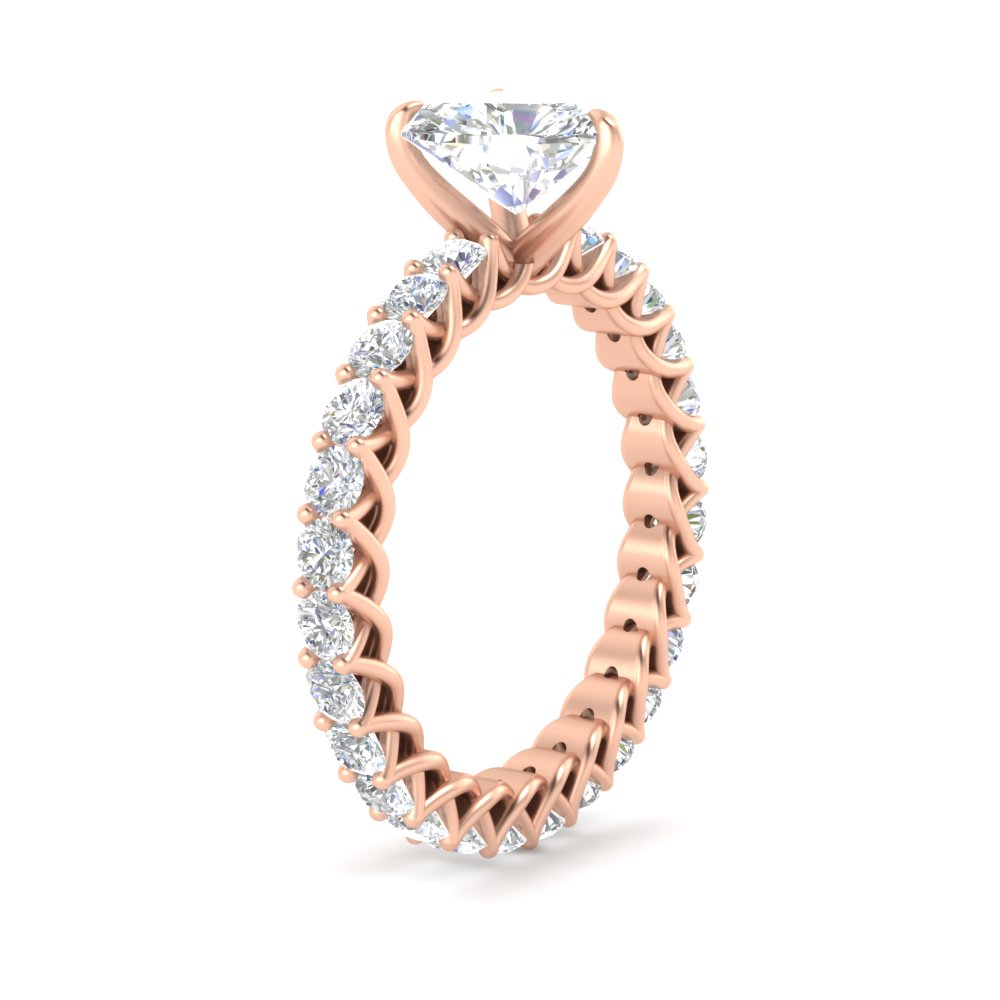 3 Ct. Heart Diamond Classic Engagement Ring with 14K Rose Gold White Diamond
