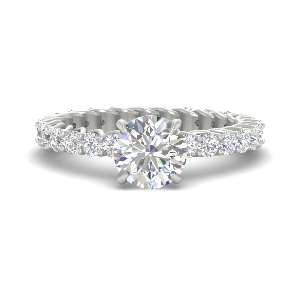 3.50 Carat Trellis Diamond Ring with 14K White Gold White Diamond