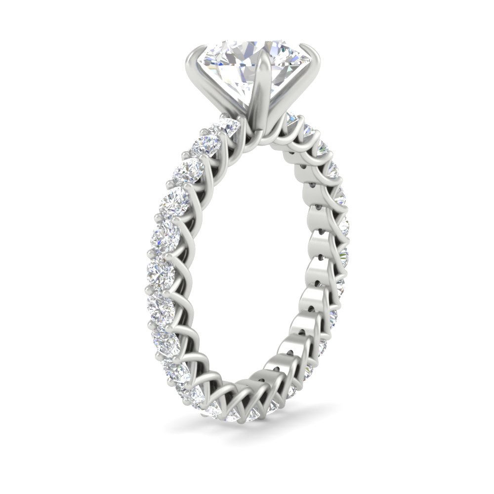 3.50 Carat Trellis Diamond Ring with 14K White Gold White Diamond