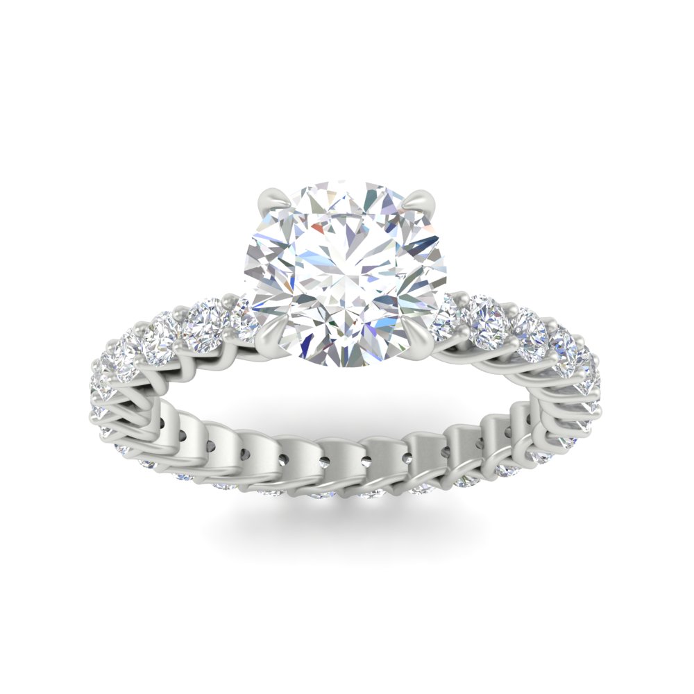 3.50 Carat Trellis Diamond Ring with 14K White Gold White Diamond