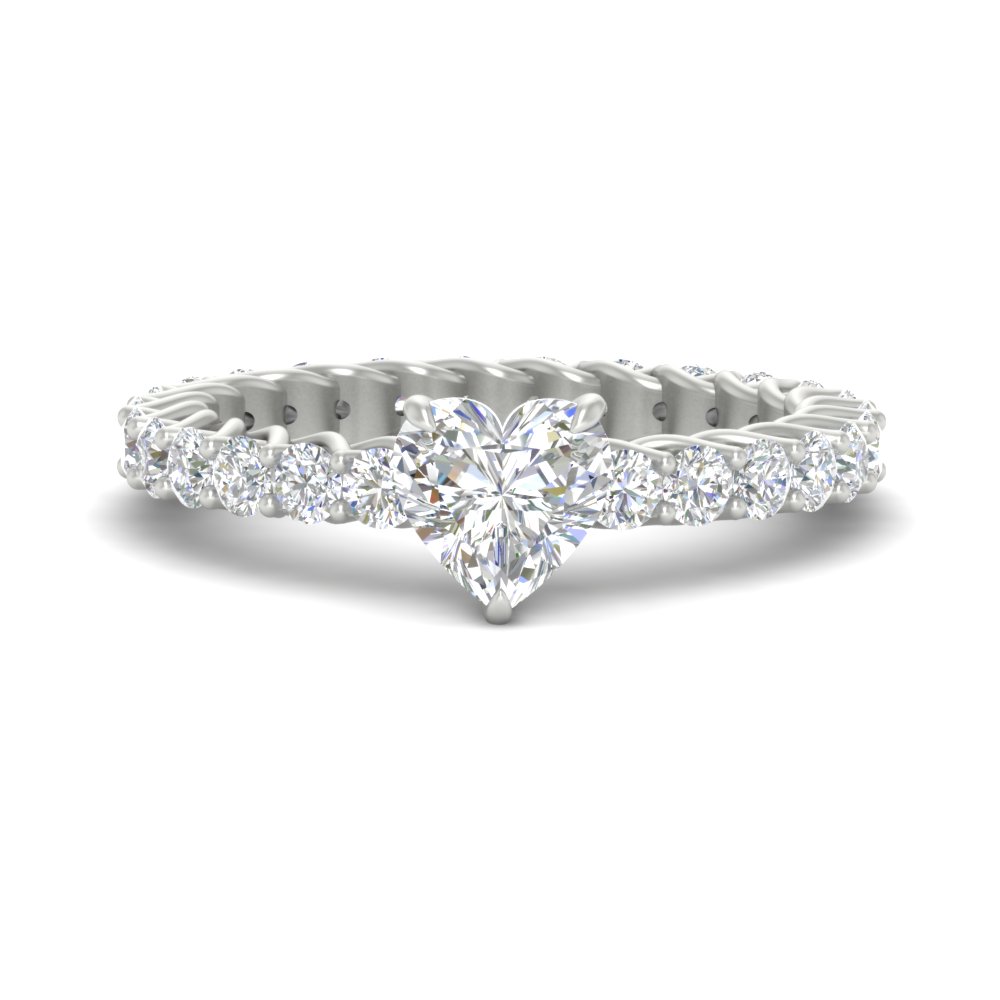 Beautiful Heart Shaped Diamond 2 Carat Ring with 14K White Gold White Diamond