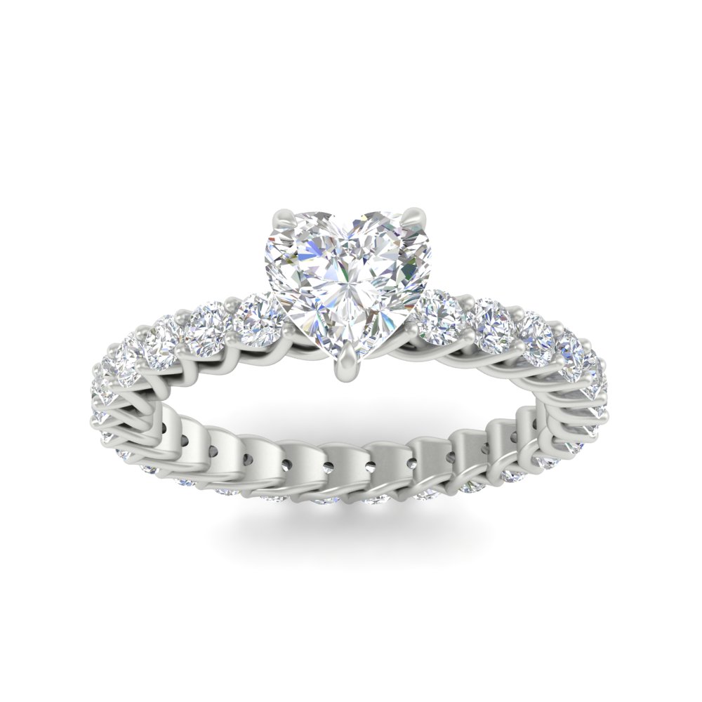 Beautiful Heart Shaped Diamond 2 Carat Ring with 14K White Gold White Diamond