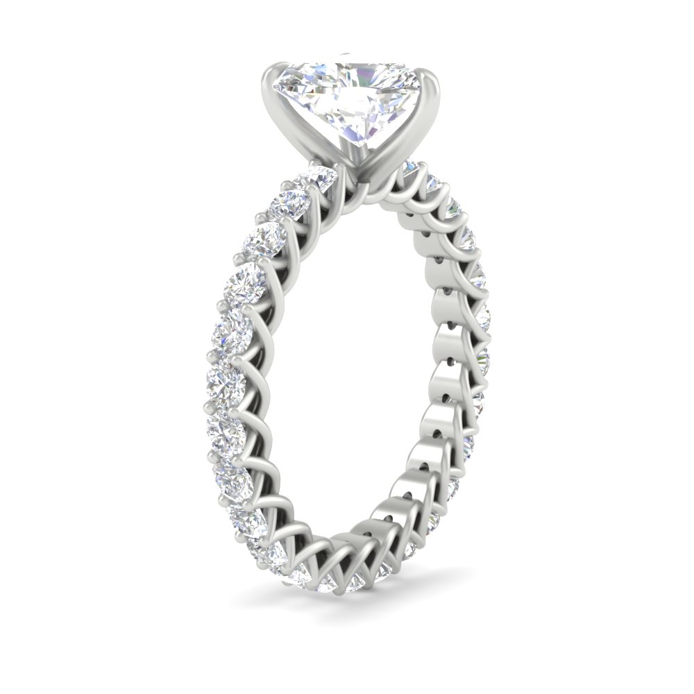 Heart Diamond 3.50 Carat Luxury Eternity Ring with 14K White Gold White Diamond