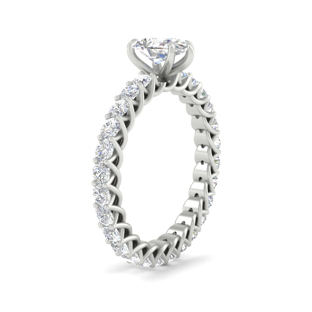 Pear Shaped Diamond Beautiful Engagement Ring with 14K White Gold White Diamond