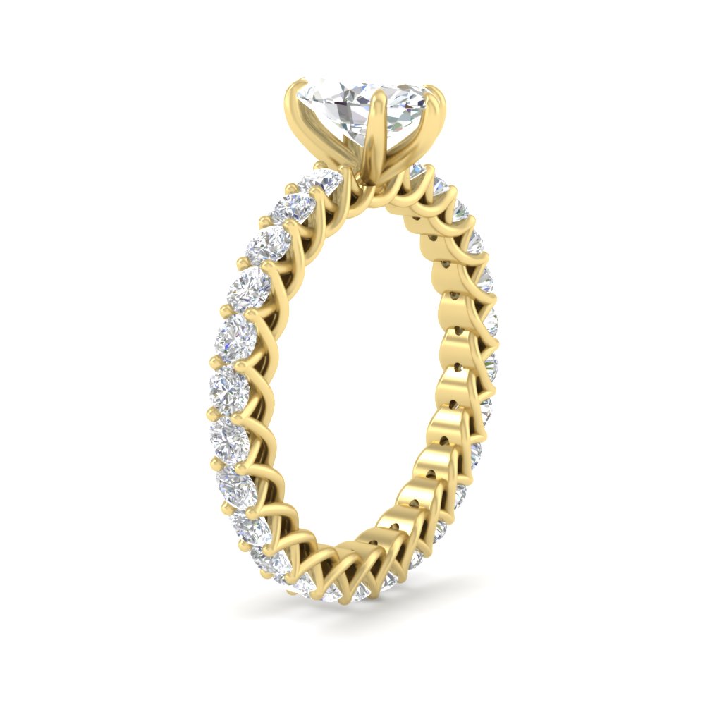 Sparkling Trellis Marquise Diamond Ring with 14K Yellow Gold White Diamond