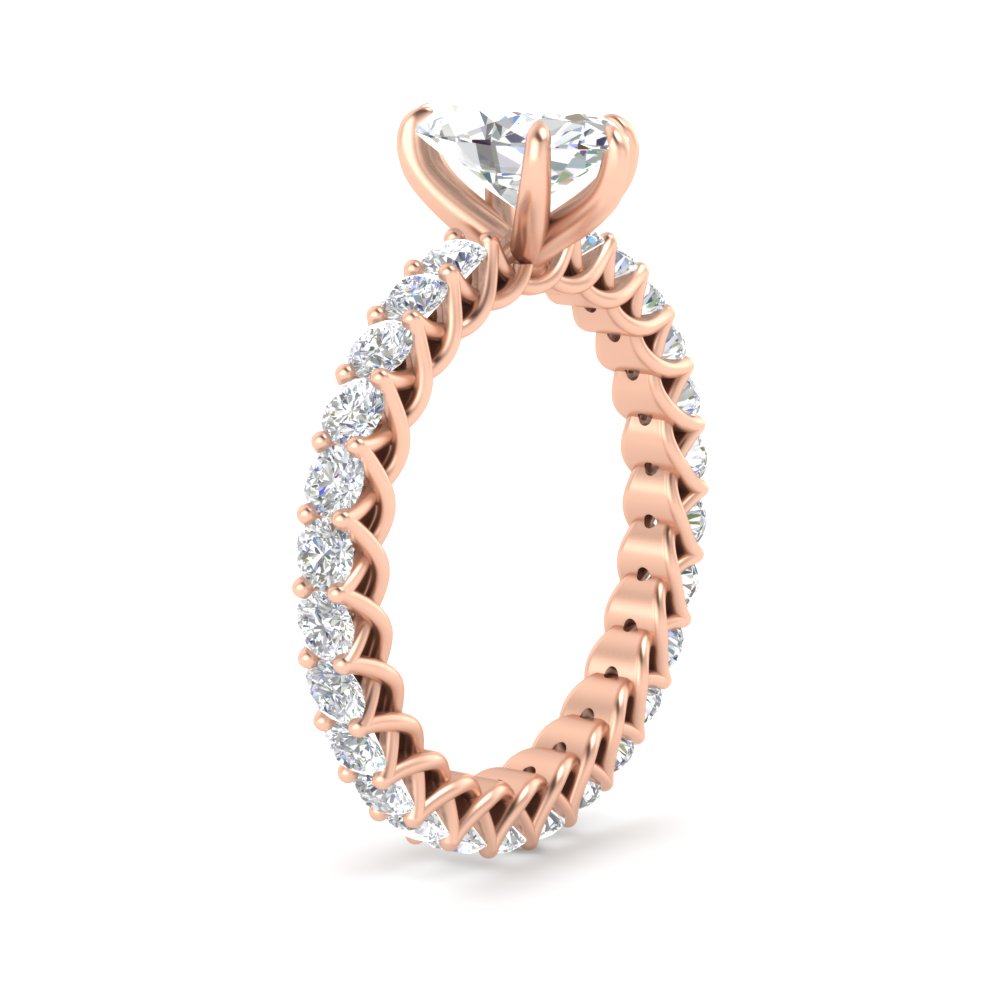 Stylish 3 Carat Marquise Cut Diamond Ring with 14K Rose Gold White Diamond
