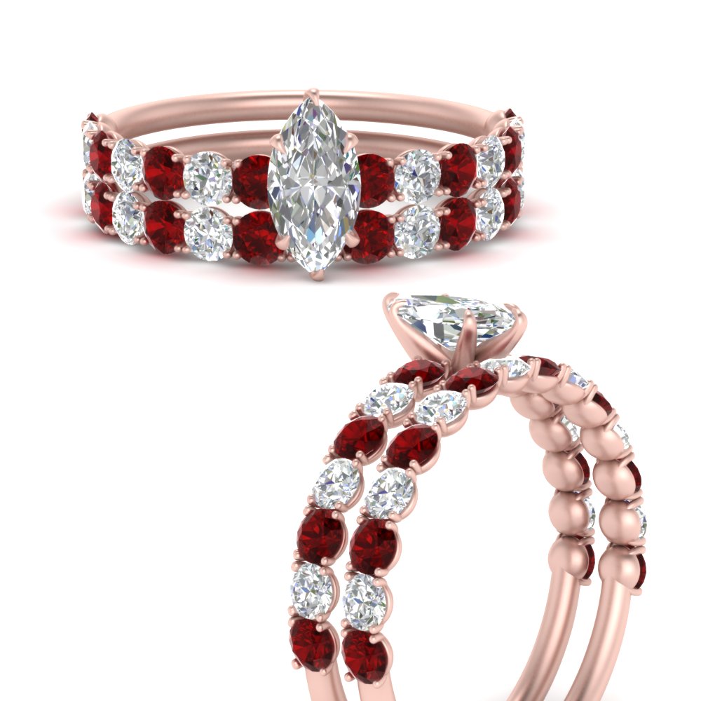 marquise-cut-ruby-wedding-ring-set-with-U-prong-setting-in-FD10596MQGRUDRANGLE3-NL-RG