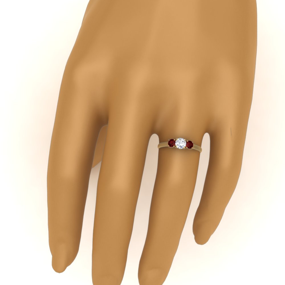Half Carat Diamond Trellis 3 Stone Engagement Ring