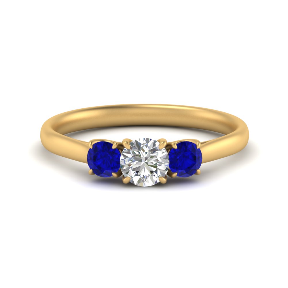 Half Carat Diamond Trellis 3 Stone Engagement Ring