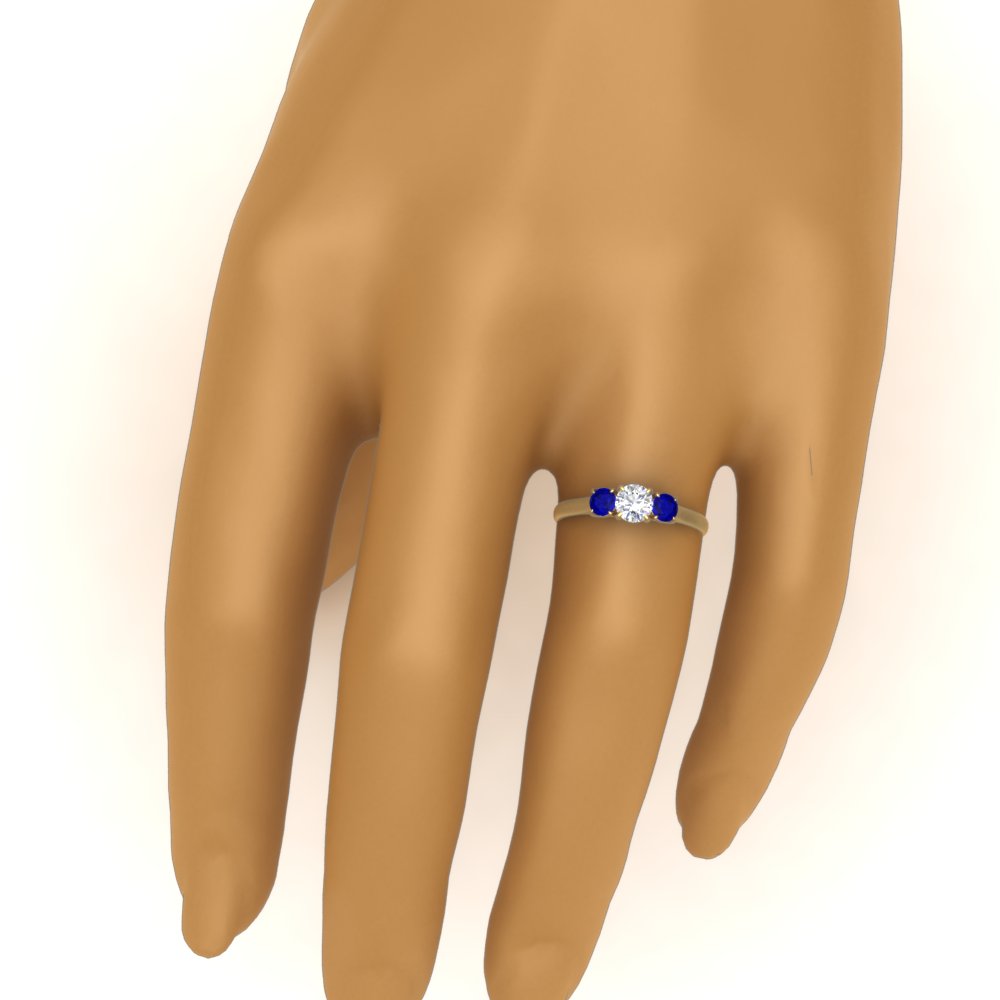 Half Carat Diamond Trellis 3 Stone Engagement Ring