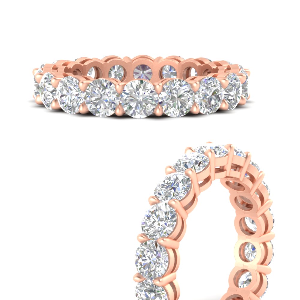 4 Carat Stunning Round Diamond Band with 18K Rose Gold White Diamond