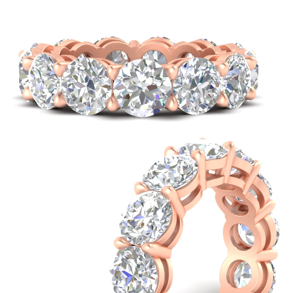 Basket Style Eternity Ring with 10 Carat Diamond with 14K Rose Gold White Diamond