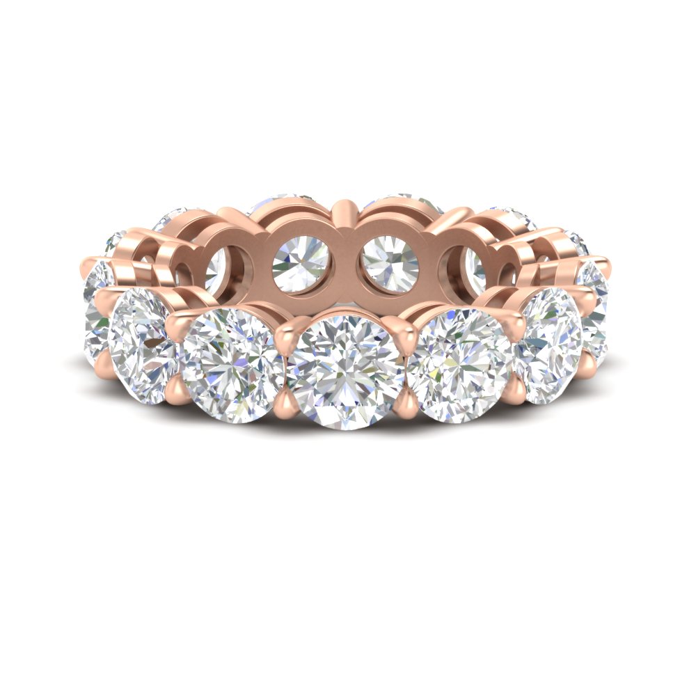 Basket Style Eternity Ring with 10 Carat Diamond with 14K Rose Gold White Diamond