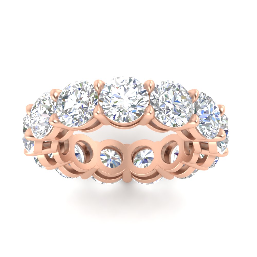Basket Style Eternity Ring with 10 Carat Diamond with 14K Rose Gold White Diamond