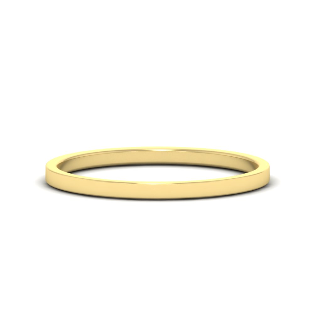  1.50 MM Mini Cigar Band with White Diamond 14K Yellow Gold