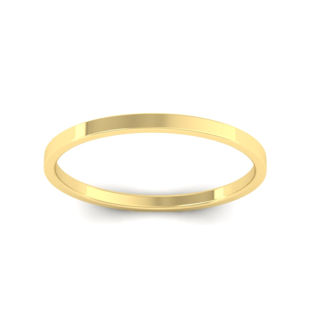  1.50 MM Mini Cigar Band with White Diamond 14K Yellow Gold