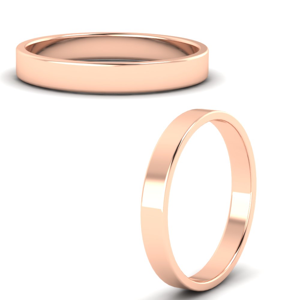 3 MM Gold Cigar Band with 14K Rose Gold undefined