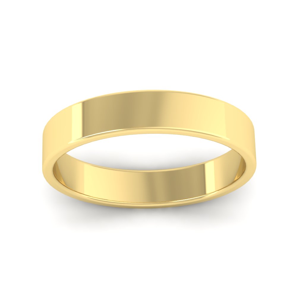  4 MM Slim Cigar Band with White Diamond 14K Yellow Gold