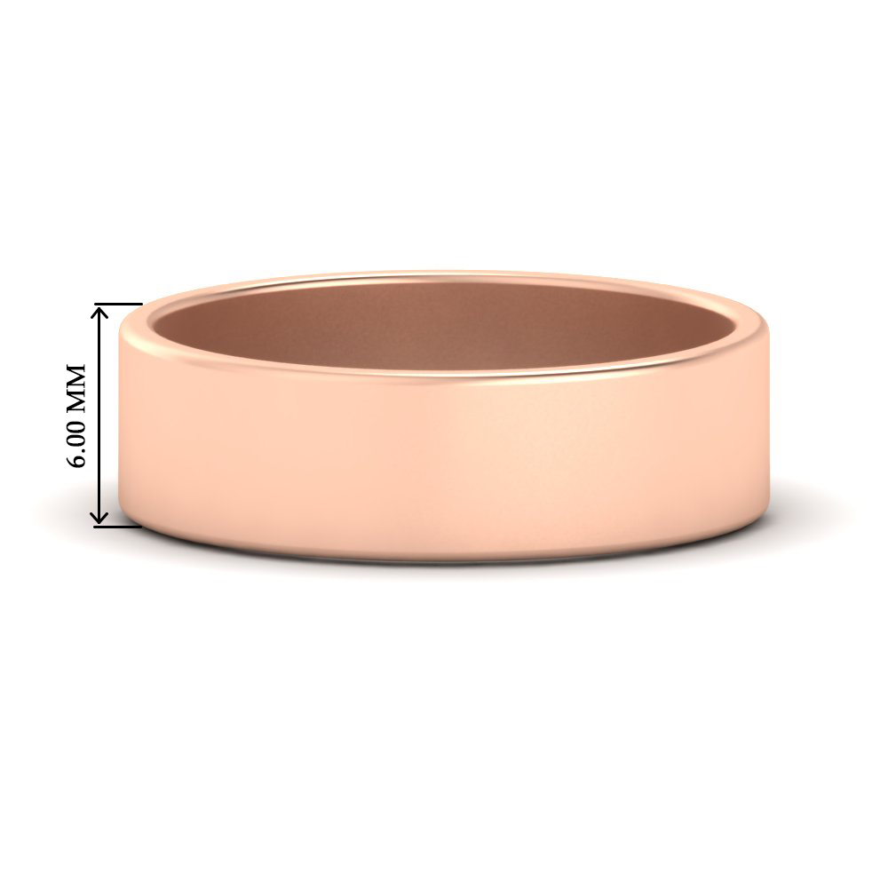  6 MM Modern Cigar Band with White Diamond 14K Rose Gold