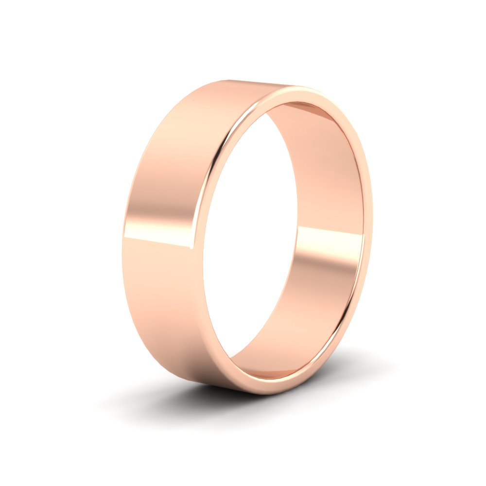  6 MM Modern Cigar Band with White Diamond 14K Rose Gold