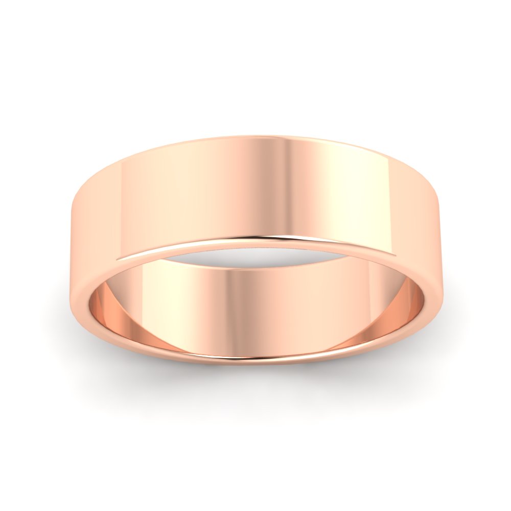  6 MM Modern Cigar Band with White Diamond 14K Rose Gold