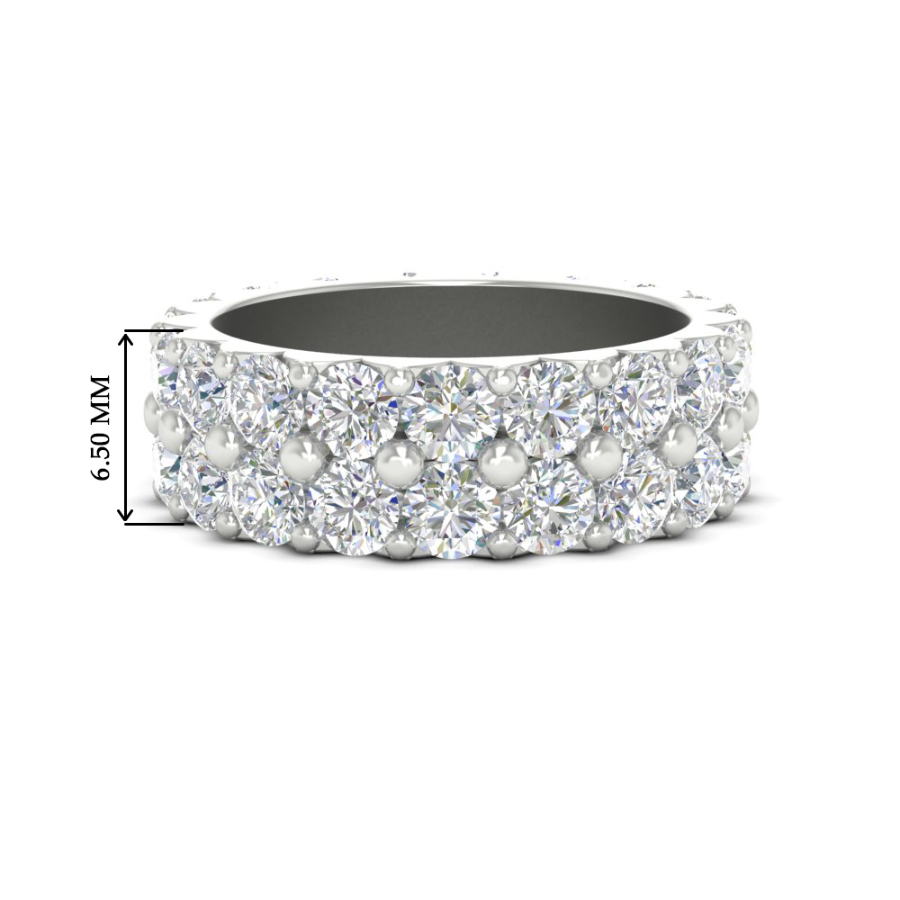 Classic Dual Row Diamond Eternity Ring with 14K White Gold White Diamond