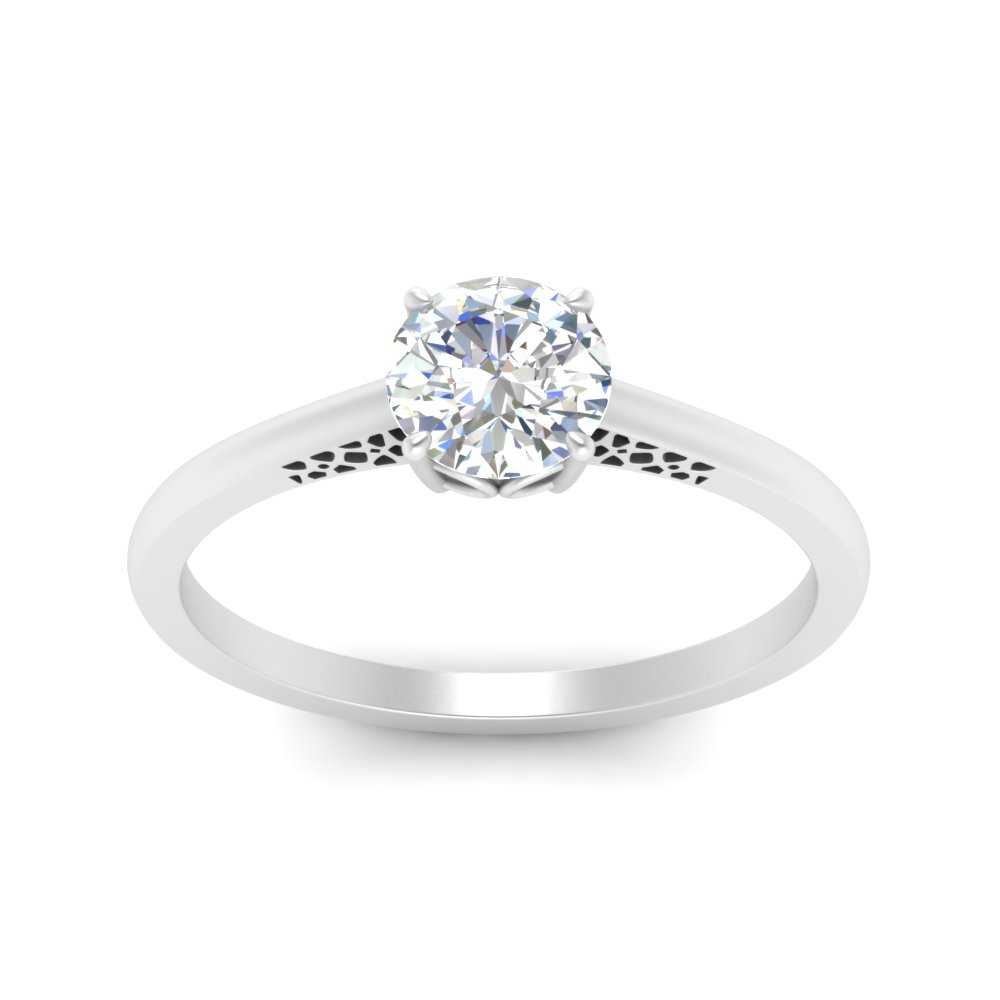 Modern Solitaire Round Diamond Engagement Ring | Fascinating Diamonds
